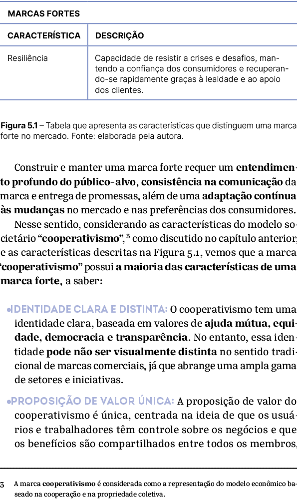  Figura 5.1 – Tabela que apresenta as caracter sticas que distinguem uma marca forte no mercado. Fonte: elaborada pel...