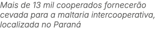 Mais de 13 mil cooperados fornecer o cevada para a maltaria intercooperativa, localizada no Paran 