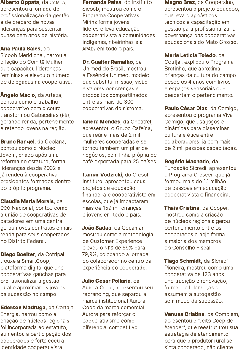 Alberto Oppata, da CAMTA, apresentou a jornada de profissionaliza o da gest o e de preparo de novas lideran as para ...