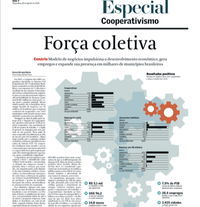 Jornal Valor Econômico destaca força e diversidade do cooperativismo 