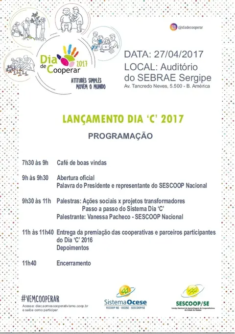 Dia C será lançado em Sergipe nesta quinta-feira
