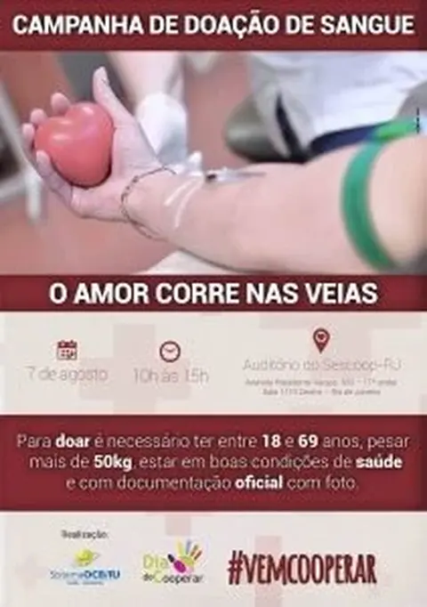 Sistema OCB/RJ lança campanha de doação de sangue